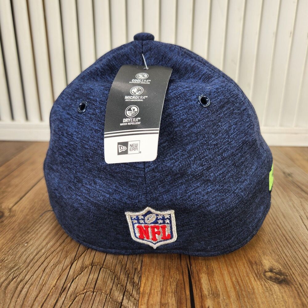 New Era 39thirty Seattle Seahawks Fitted Ball Cap Heathered Blue Green M/L Hat - Picture 5 of 12